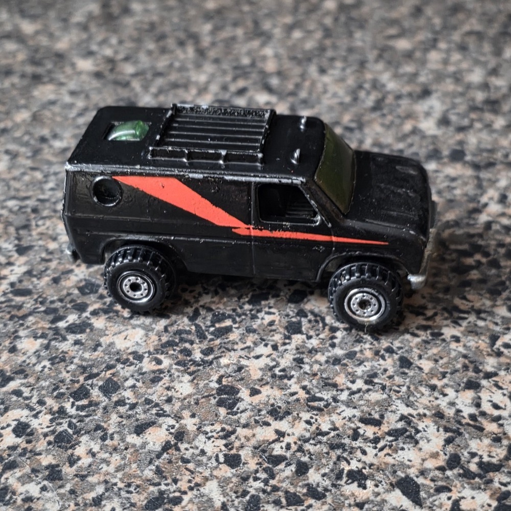 Hot‎ Wheels A-Team Super Van Black Red Stripe Vintage Diecast Made Malaysia